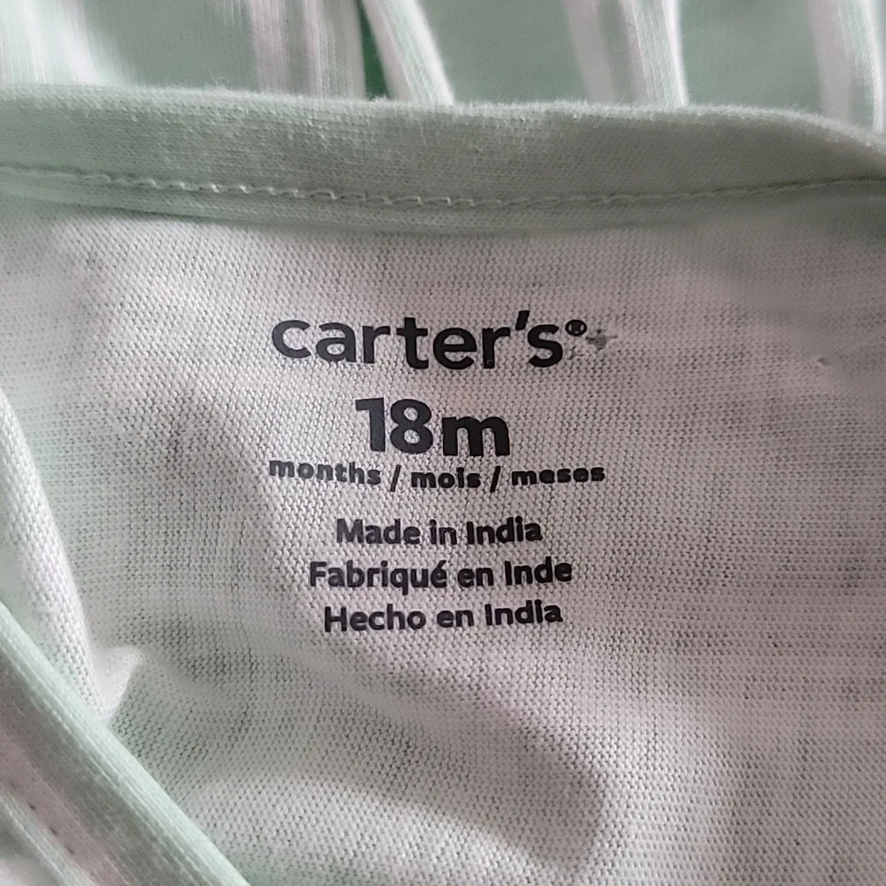 Carter's little girls dress, NWT, 18 months, mint green and white striped.